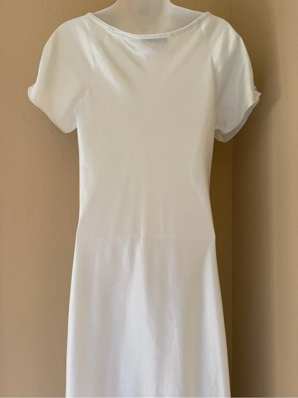 Oscar de la renta Satin-like Scoop-Neck Nightgown in sky-blue size small